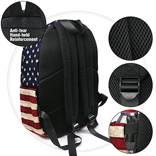 Travel Backpack for Men and Women,Classic Mini Backpack,Hiking, Lightweight Casual College Bookbag Daily Bag Daypack for Travel,Work,Gym (Flag) - color: Stars Stripes