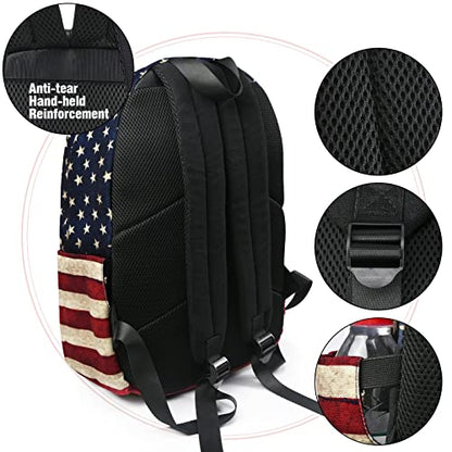 Travel Backpack for Men and Women,Classic Mini Backpack,Hiking, Lightweight Casual College Bookbag Daily Bag Daypack for Travel,Work,Gym (Flag) - color: Stars Stripes