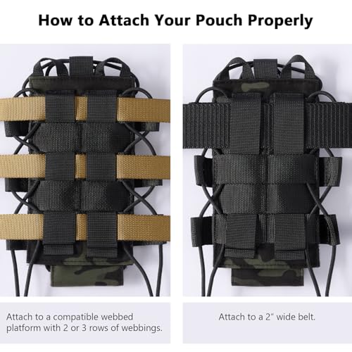 Tactical MOLLE Pouch Water Bottle Holder with Shoulder Strap Modular Bag for Outdoor Hiking Camping Hunting Fishing Airsoft - color: Black Camo