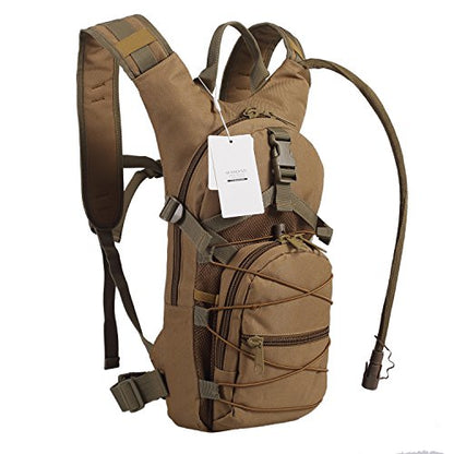 Hydration Backpack with 3L Water Bladder for Hiking and Climbing - color: Khaki
