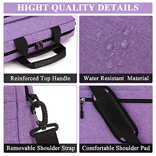 RAVUO Laptop Bag for Women, Water Resistant Lightweight 17inch Shockproof Laptop Shoulder Bag Sleeve Case Business Briefcase with Shoulder Strap Purple - color: 17inch--purple