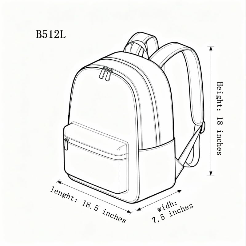Black Business Laptop Backpack Lightweight 16 Inch Notebook Commuter Daypack Organizer