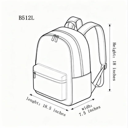Black Business Laptop Backpack Lightweight 16 Inch Notebook Commuter Daypack Organizer