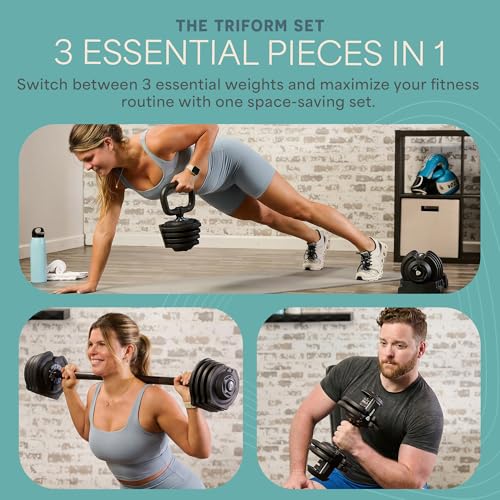 LifePro Adjustable Dumbbells Set – Quick-Adjust Space-Saving Weights with Anti-Slip Handle for Home Gym Strength Training - color: 43lb Single 3in1