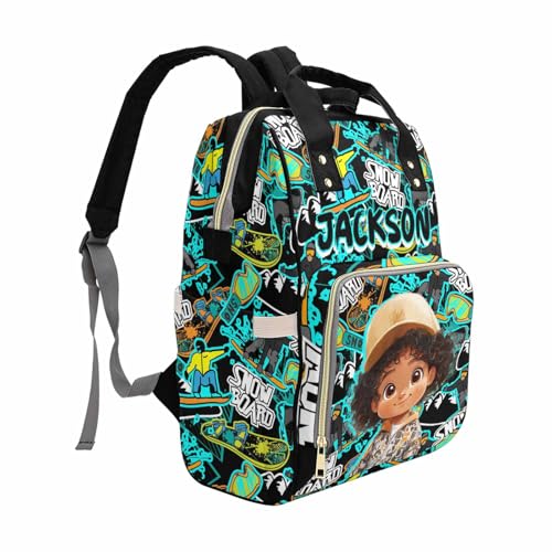 Newcos Personalized Baby Diaper Bag for Women, Custom Name Backpacks Tote with Name, Customized Mommy Bags Travel Backpack Nursing Bag Water Bottle for Newborn Mom Wife Dad Men Mothers Day Black - color: Patten 18