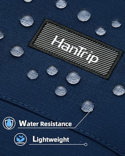 HanTrip Travel Laptop Backpack Carry On, 18 Inch Large Work Backpack School Book Bags, Light Water Resistant Backpacks for Women Men with Luggage Strap Water Bottle Pocket Chest Strap, Navy Blue - color: Navy Blue-1