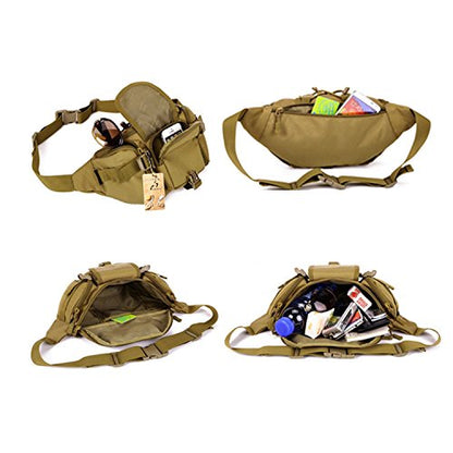 CREATOR Tactical Waist Pack Military Fanny Pack Outdoor Army Waist Bag Large Waist Pack for Daily Life Cycling Camping Hiking Hunting Fishing Black Jacinth - color: Jacinth