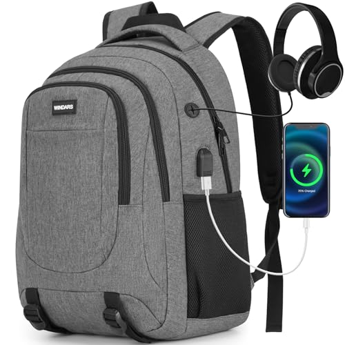 Laptop Backpack for Men and Women: 17.3 Inch Large School Backpacks for Teen Boys Durable Water Resistant College Bookbag Anti Theft Computer Bag with USB Charger for Business Work Travel, Dark Gray - color: Dark Gray, size: 17.3 Inch