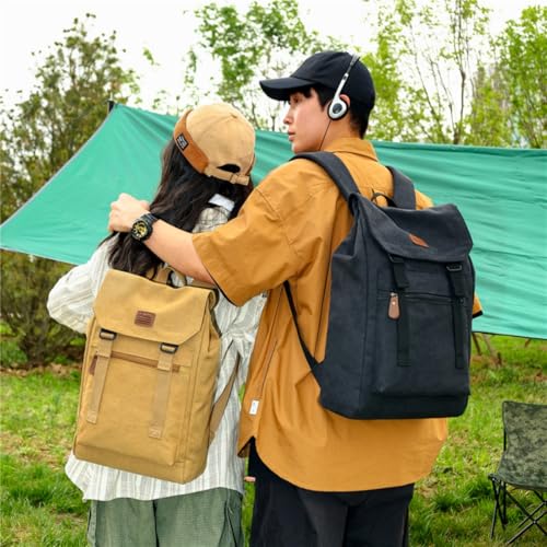 Laptop Backpack Women,Work Backpack Woman Canvas,Commuter Black,Bookbag Fits 17 inch Lapop. - color: Black