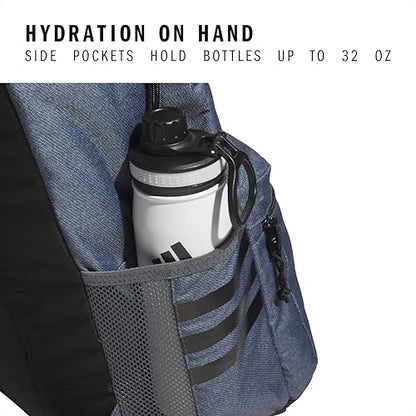adidas 3-Stripe Classic backpack for men and women, bag with laptop sleeve - color: Twill Onix Grey/Black/5.0