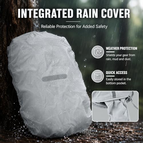 Zavothy Hydration Backpack with 1.5L Water Bladder, Lightweight Water Backpack for Women, Hydration Pack with Rain Cover for Running Hiking Cycling Festival, Reflective Bounce-Free Fit - color: Grey