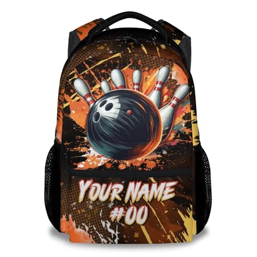 COZYAURA Kids Backpack Boys - Personalized Bowling Backpacks for School - 17 Inch Sports Bookbag for Teens Youth - Bowling Ball Book Bags for Elementary Middle School - color: Style-9