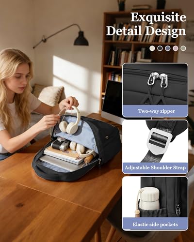Black School Backpack for Women Men Cute Backpack for College Students Lightweight High School bag for Teens Girls Boys Waterproof Casual Daypacks Bookbag - color: B1-black