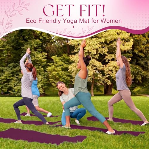 3 mm Thick Yoga Mat Bulk, Non Slip Exercise Workout Fitness Pad for Women Men, Gym Home Yoga Pilates, Easy to Clean, Sturdy PVC - color: Boysenberry