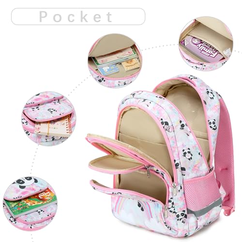 abshoo Cute Panda School Backpack For Girls Elementary Kindergarten Kids School Bag (Panda Pink) - color: Panda Pink C