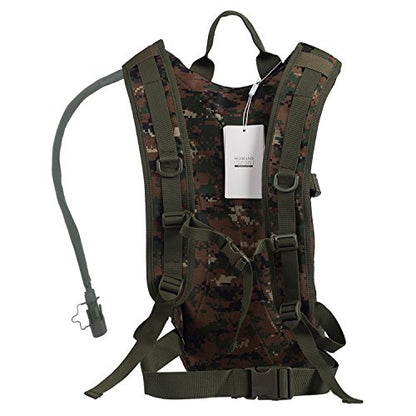 Hydration Backpack with 3L Water Bladder for Hiking and Climbing - color: Digital Camo