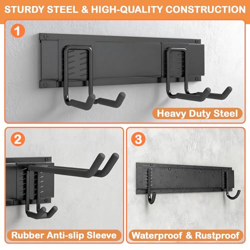 Ultrawall Garden Tool Organizer, 48 Inch Garage Tool Organizer Wall Mount, Heavy Duty Steel Wall Holders for Tools, 400lb Weight Capacity