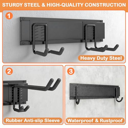 Ultrawall Garden Tool Organizer, 48 Inch Garage Tool Organizer Wall Mount, Heavy Duty Steel Wall Holders for Tools, 400lb Weight Capacity