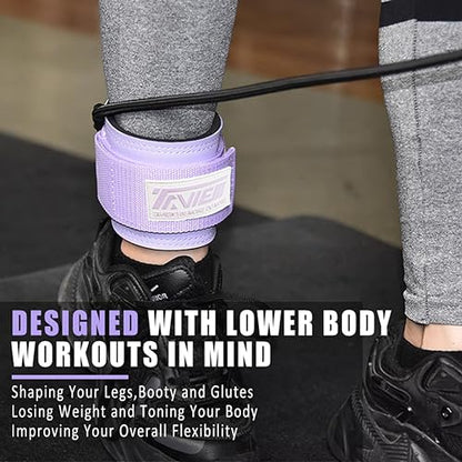 TAVIEW Ankle Straps Cable Machine Attachment for Gym - Cable Kickback Ankle Straps - Padded Ankle Cuffs for Glute Kickbacks and Leg Workouts - color: Purple-Pair