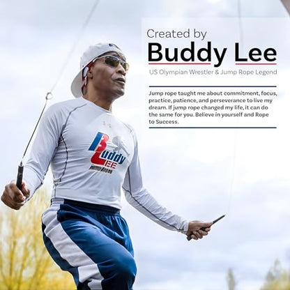 Buddy Lee Aero Speed Jump Rope 2.0 Upgraded Version with Sonic Rocket Speed Swivel Bearing | Tangle-Free & Adjustable Jump Rope for Men & Women - For Fitness, Double-Unders, and Cross-Training - color: Sky Blue