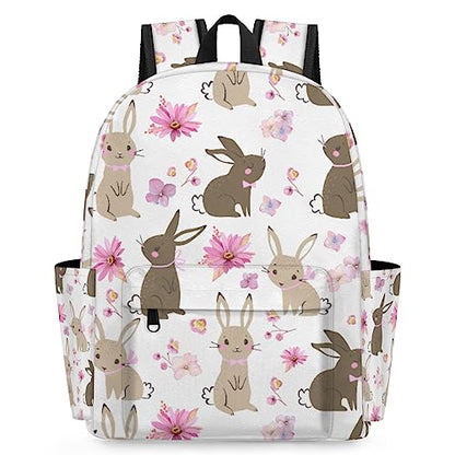 Easter Bunny Kids Backpack for Boys Girls Rabbit Flower Preschool Toddler Backpack Kindergarten Nursery Bookbag Travel Children Lightweight School Bag - color: Rabbit