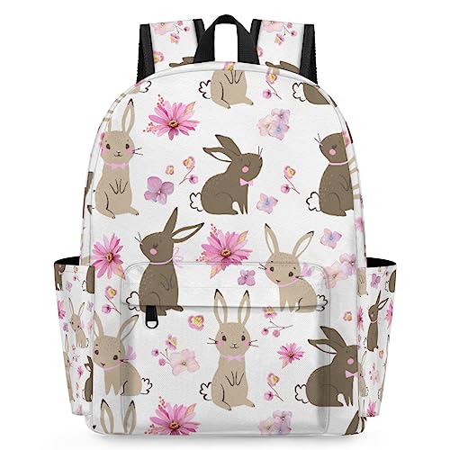 Easter Bunny Kids Backpack for Boys Girls Rabbit Flower Preschool Toddler Backpack Kindergarten Nursery Bookbag Travel Children Lightweight School Bag - color: Rabbit
