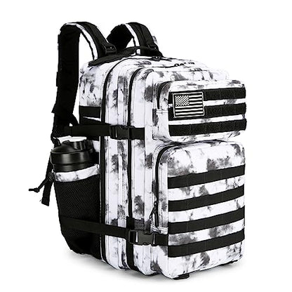 Lovelinks21 45L Tactical Assault Backpack 3 day assault pack with Molle Waterproof backpack Rucksack for Tactical Backpacks (BlackWhite Camo) - color: Blackwhite Camo