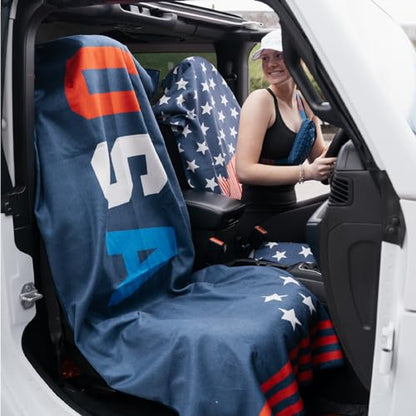 Sprints Athletic Running Towel, Full-Sized, Car Seat Cover - Performance Microfiber (USA) - color: Usa
