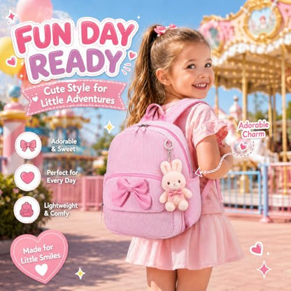 BTOOP Kids Backpack for Boys Girls 3-6, Preschool Kindergarten Backpack with Insulated Lunch Compartment & Chest Strap (Pink Stripes-M, Age 3-6 (14.5" H Fit Folder)) - color: Pink Stripes-m, size: Age 3-6 (14.5" H Fit Folder)