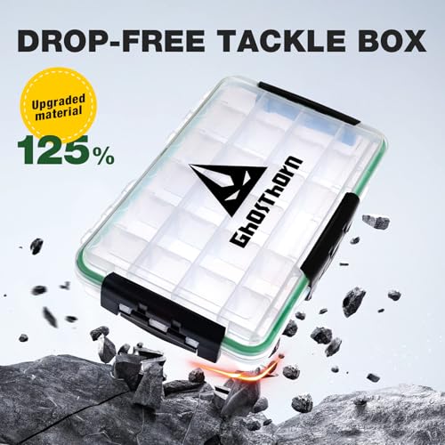 Ghosthorn Fishing Tackle Box, Waterproof 3600 and 3700 Tackle Trays, Plastic Tackle Box Organizer with Removable Dividers Storage Lure Box for Lures 2 Pack (3700 * 2) - style: 3700*2