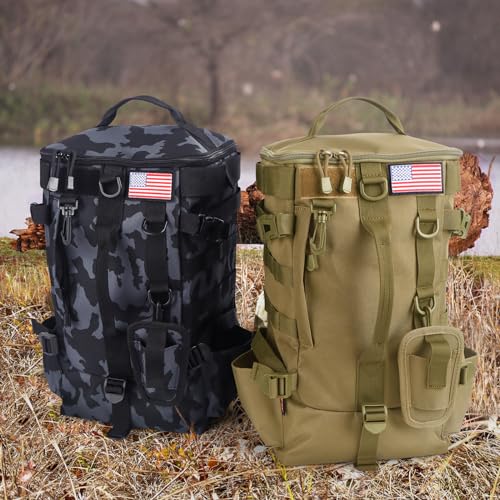 Fishing Tackle Backpack with Rod Holders – Large-Capacity Gear Organizer Tackle Box Storage, Rod Carrier Bag for Outdoor Angling Equipment