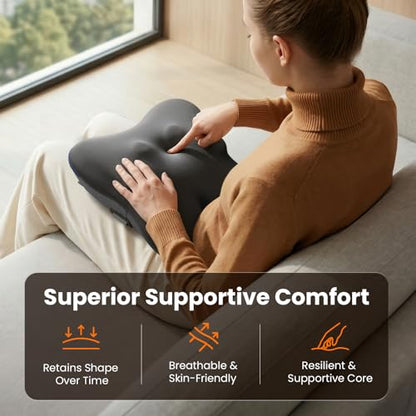 BOB AND BRAD Back Massager with Heat FSA Eligible HSA, Shiatsu Back Massager for Pain Relief Deep Tissue, 3D Kneading Massage Pillow for Pain Relief, Soothing Full-Body Relief for Family - color: Graphite Gray