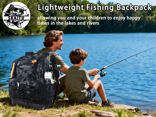 Fishing Backpack with Tackle Boxes and Rod Holder, Cooler, 30L Large Tackle Bag with Fishing Gear Lures Kit, Waterproof Bottom tackle Backpack Fish Set Gifts for Men Women-Camo Back Pack - color: Camo BackPack