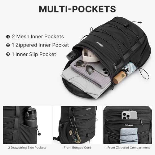 G4Free Hiking Backpack for Women Men 20L Lightweight Travel Backpacks Daypack Outdoor Daily Camping, Black - color: Blcak