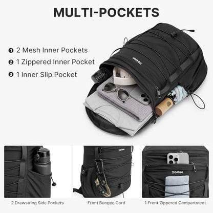 G4Free Hiking Backpack for Women Men 20L Lightweight Travel Backpacks Daypack Outdoor Daily Camping, Black - color: Blcak