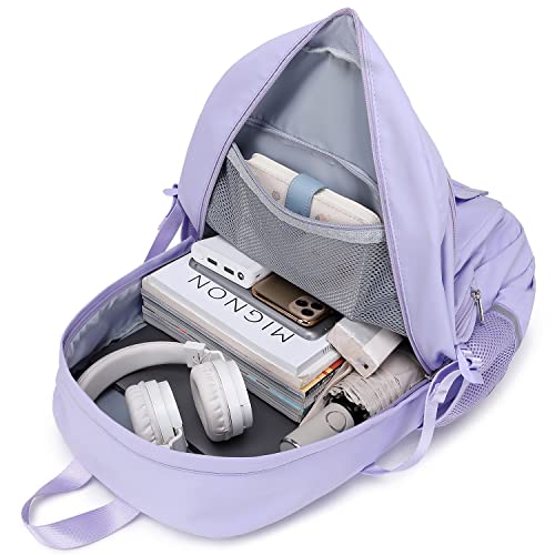 abshoo Big Student Laptop Backpack For College Women Middle High School Teen Girls Bookbag Travel Daypack (Purple) - color: Purple
