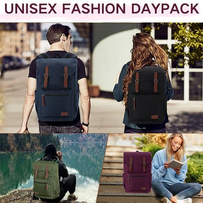 VASCHY Backpack for Women, Water Resistant High School Backpack Travel Carry-on Anti-theft Casual Daypack for Work Business Hiking Burgundy - color: Burgundy