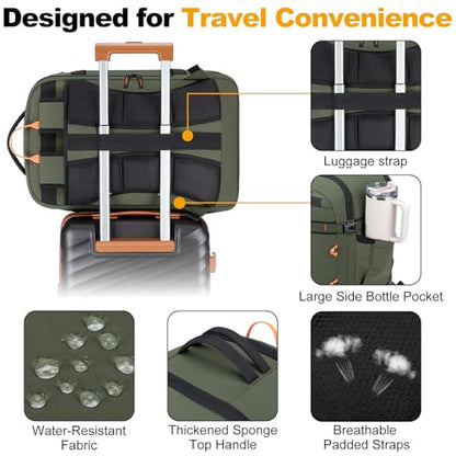 40L Travel Backpack,TSA Approved Carry On Backpack,Business Work Bag with Wet/Dry Compartment, Fits 17.3" Laptop, Duffel Bag for Men Women(ArmyGreen) - color: Armygreen