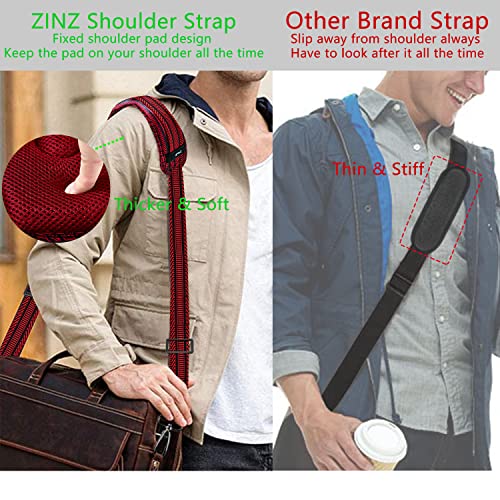 ZINZ 79 inch Shoulder Strap, Extra-thick Fixed Cushion Pad and Dual Clasps Universal Replacement Strap with Metal Swivel Hooks (200cm) (Black&Red Jacquard) - color: Black&red Jacquard