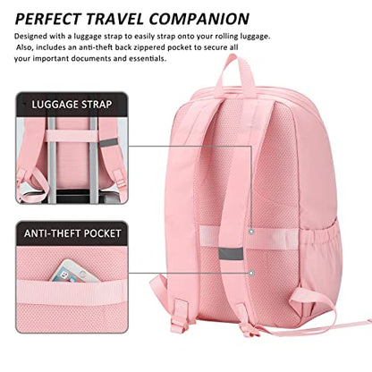 MAXTOP Deep Storage Laptop Backpack Business Anti-theft Backpacks[Water Resistant] College Computer Bookbag Fits 16 Inch Laptop - color: Light Pink, size: 15.6 inch, style: Daypack Backpacks