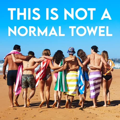 Dock & Bay Beach Towel - Quick Dry, Sand Free - Compact, Lightweight - 100% Recycled - Includes Bag - Cabana - Bondi Blue - Large (160x90cm, 63x35) - color: Cabana - Bondi Blue, size: Large (160x90cm, 63x35")