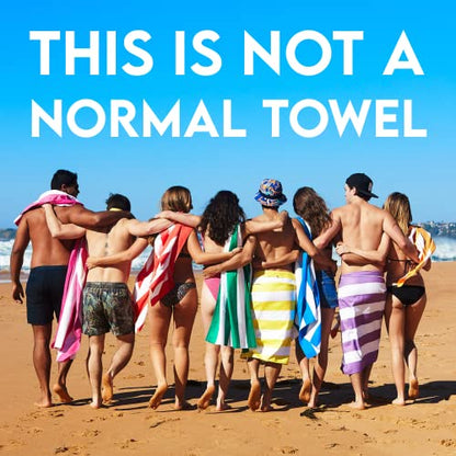 Dock & Bay Beach Towel - Quick Dry, Sand Free - Compact, Lightweight - 100% Recycled - Includes Bag - Cabana - Bondi Blue - Large (160x90cm, 63x35) - color: Cabana - Bondi Blue, size: Large (160x90cm, 63x35")