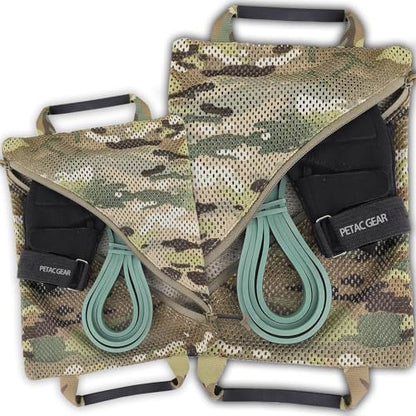 PETAC GEAR Tactical Storage Mesh Pouch Set,Insert Modular Utility Admin Pockets,Travel Organizer EDC Bag - color: MC