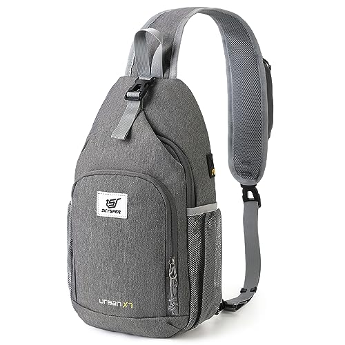 SKYSPER Sling Bag RFID Crossbody Sling Backpack Cross Body Shoulder Bag Travel Hiking Daypack for Women Men(Darkgrey) - color: Darkgrey
