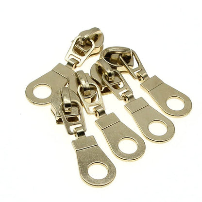 #5 Gold Metallic Nylon Coil Zipper by The Yard, Bulk 10 Yards White Tape with 25PCS Rose Gold Zippers Pulls for Sewing, Bags, Purses YIGUANXIN - color: White-Gold