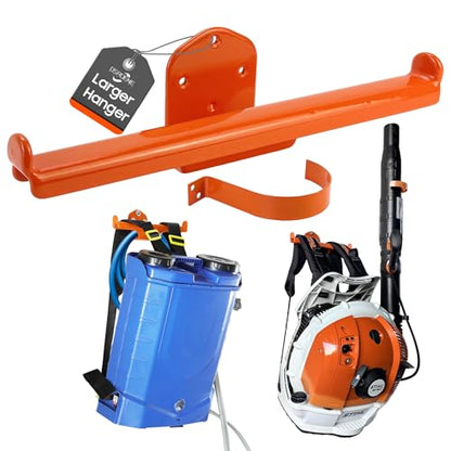 Backpack Leaf Blower Hanger Larger with Tube Hook, 1 Pack Bigger Backpack Sprayer Wall Mount, Heary Duty Chainsaw Wall Mount Rack Accessories Garage Organization Storage - size: 1 Bigger Pack