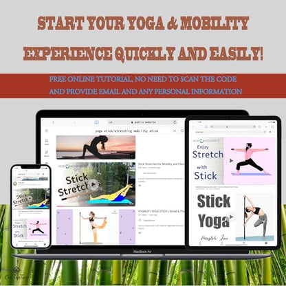 5ft Yoga Stick from Natural Bamboo with Non-Slip Handle-Stretching Stick for Mobility, Flexibility,Exercise,Workout, Physical Therapy,Pilates,Balance Fitness-Access Online Video Guide Without Any Info - color: Pink Ends5ft