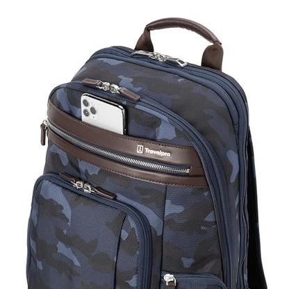 Travelpro Platinum Elite Business Laptop Travel Backpack, Fits up to 16 Inch Laptop, Water Resistant, Men and Women, Navy Camouflage - color: Navy Camouflage, size: 17.5 inches