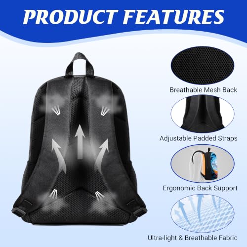 Baseball Backpack Set for School,17 Inch Casual School Bags with Lunch Box, Kids Daypack Bags and Pencil Case Set for Teens Boys Men Students - color: Ice&fire-baseball