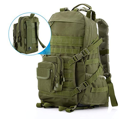 FRTKK 2 Pack Molle Pouches - Tactical Compact Water-Resistant EDC Pouch Bag Small Utility Pouch - color: 2 Pack-Army green 2